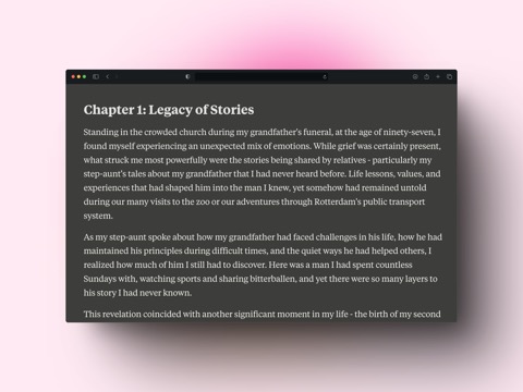 Living biography with video playback